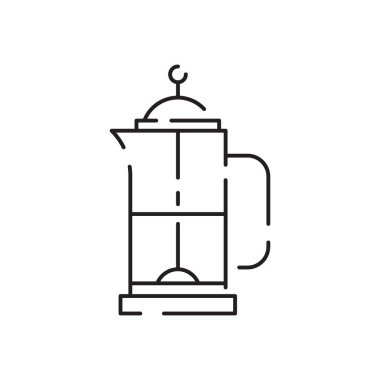 Çay iç. Bir fincan çay ikonu. Kupa yassı ikonu. Tasarım logosu için ince çizgiler, ziyaret kartı. Tek bir yüksek kalite taslak sembol. Kupa ana hatlı resim grafiği.