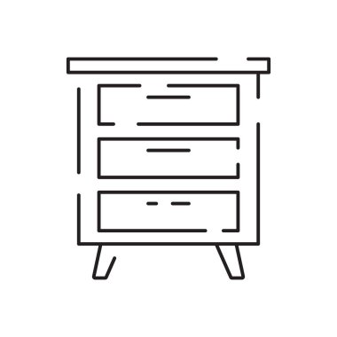 Ev ya da ev dekorasyonu ikonu. Beyaz Arkaplanda Mobilya Konsolu Aynası.