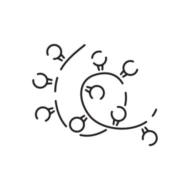 Noel ışığı doğrusal simgesi. Işıklar genellikle kutlamada dekorasyon için kullanılır. Contour sembolü. Vektör izole çizim. Mutlu yıllar..