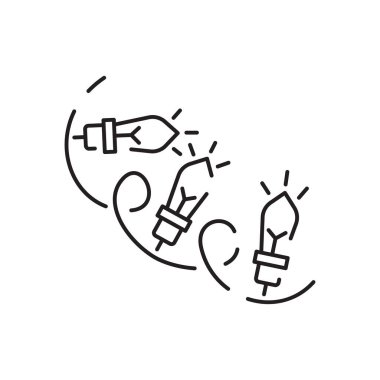 Noel ışıkları çizgisi ikonu. Vektör dekorasyonu Mutlu Yıllar Partisi.