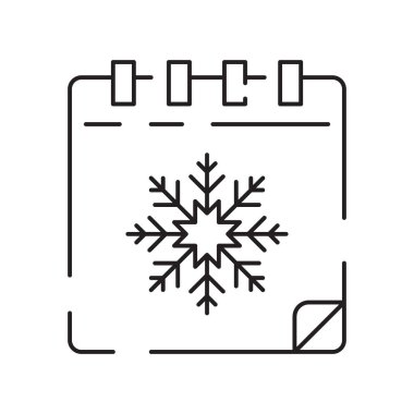 Noel takvimi simgesi. Mutlu Yıllar Takvim Vektörü Büyüleniyor.