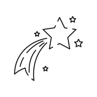 Noel yıldızı çizgisi simgesi ya da logo tarzı. Beyaz arka planda yüksek kalite işaret ve sembol var. Infographic için yeni yıl vektör anahatları pictogram.