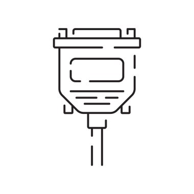 Bilgisayar donanım hattı simgesi. Grafik kart, işlemci ve RAM. İşlemci ya da işlemci ve daha havalı. Ana kartla ilgili bir dava. Vector SSD kablosu ve fan. Bilgisayar ayrıntıları.