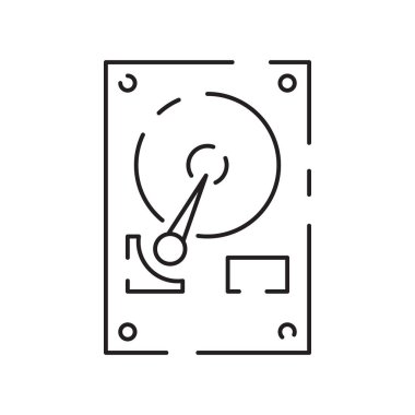 Bilgisayar donanım hattı simgesi. Grafik kart, işlemci ve RAM. İşlemci ya da işlemci ve daha havalı. Ana kartla ilgili bir dava. Vector SSD kablosu ve fan. Bilgisayar ayrıntıları.