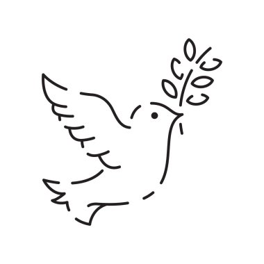 Hristiyanlık çizgisi ikonu. Vektör dini ile ilgili simgeler. İncil, kilise ve haç veya İsa.