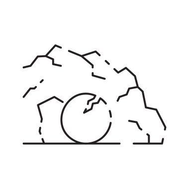 Hristiyanlık çizgisi ikonu. Vektör dini ile ilgili simgeler. İncil, kilise ve haç veya İsa.