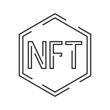Simge Satırı NFT vektör dijital işareti.