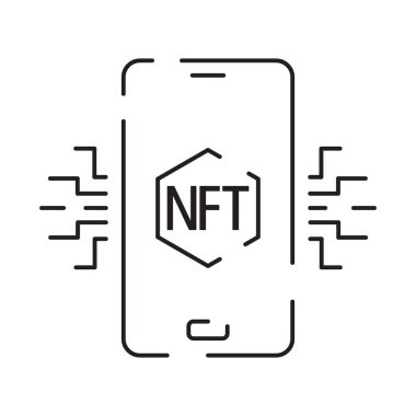 Simge Satırı NFT vektör dijital işareti.