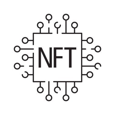 Simge Satırı NFT vektör dijital işareti.