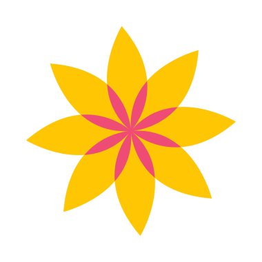 Çiçekler beyaz arkaplanda izole edilmiş. Renkli çiçek ikonu. Düz dizayn tarzında çiçekler. Vektör İllüstrasyonu. Bahar ya da yaz.