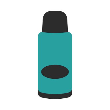 Termo bardaklar düz stil, termos matara düz vektör ikon biçimi illüstrasyon.