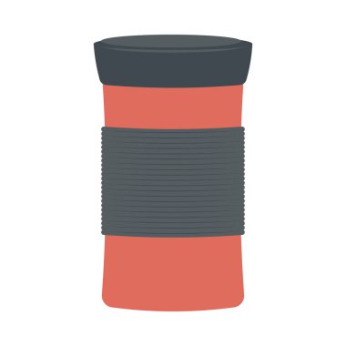 Termo bardaklar düz stil, termos matara düz vektör ikon biçimi illüstrasyon.