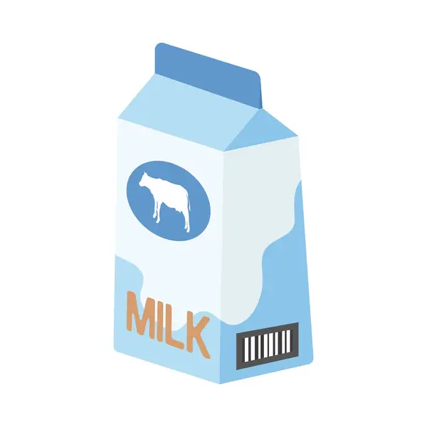 Levensmiddelen Levensmiddelen Eenvoudige Voorwerpen Melkdoos Melkfles Vector Cartoon Platte Pictogram — Stockvector