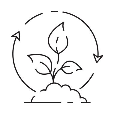 Akıllı çiftlik çizgisi simgesi, akıllı tarım ve tarım simgesi veya simgesi, vektör.