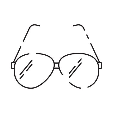 Yaz ve plajın çizgi ikonu. Yaz tatilinin ana hatları..