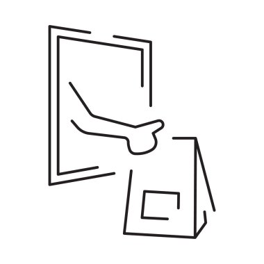 Fast food koleksiyonundan beyaz arkaplanda izole edilmiş çizgi simgesinden geç.