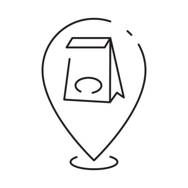 Fast food koleksiyonundan beyaz arkaplanda izole edilmiş çizgi simgesinden geç.