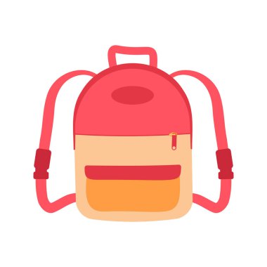 Okula dönelim. Okul çantası simgesi taşıyıcı düz dizayn şablonu.