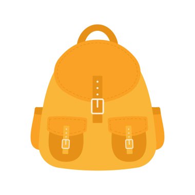 Okula dönelim. Okul çantası simgesi taşıyıcı düz dizayn şablonu.