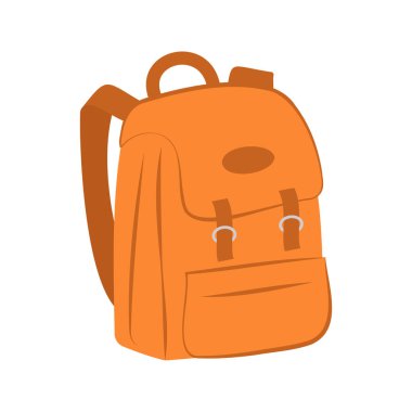 Okula dönelim. Okul çantası simgesi taşıyıcı düz dizayn şablonu.