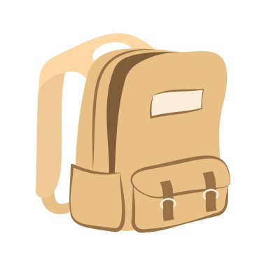 Okula dönelim. Okul çantası simgesi taşıyıcı düz dizayn şablonu.