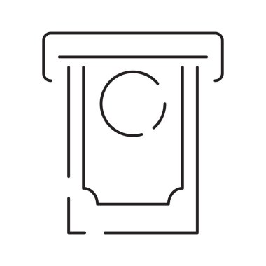 Para İlgili Vektör Hattı Simgesi. Cüzdan, ATM, Para Çubuğu, Bozuk Parayla El ve daha fazlası gibi simgeler içeriyor.