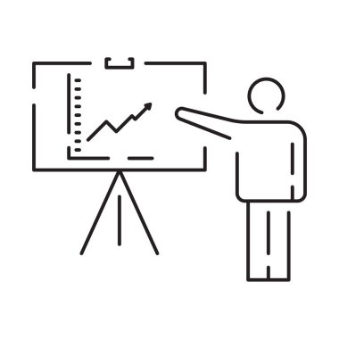 Analiz çizgisi simgelerinden oluşan düzenlenebilir vektör paketi. İş ve veriler veya finans şeması raporu. İnce çizgi simgesini işaretle.