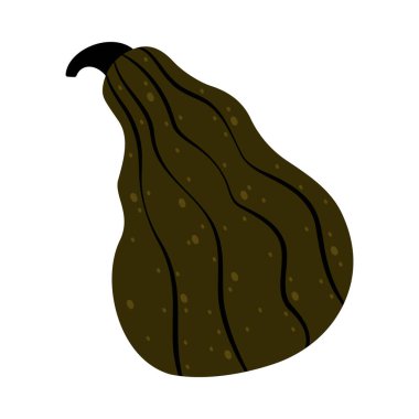 Balkabağı illüstrasyonları karikatür tarzı havalı funky tarzında. Su kabaklarının farklı şekilleri. Tatlı renkli, düz balkabağı eli sonbahar hasadı, sonbahar, mevsimsel Cadılar Bayramı grafik elementleri.