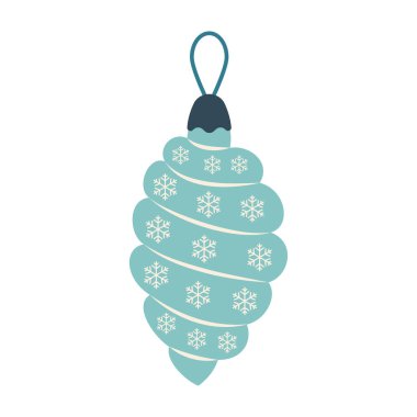 Noel ağacı süslemeleri, çizgi film Noel oyuncakları. Kış tatili şirin ağaç unsurları, toplar ve oyuncaklar. Yeni yıl dekorasyonları.