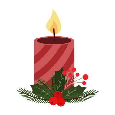 Noel Mum Dekorasyonu Koleksiyonu. Mutlu yıllar ve işaret diliyle kilise duası..