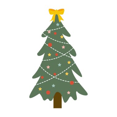 Yıldızlı ve Süslü Noel Ağaçları.