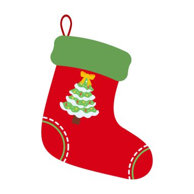 Festive Christmas Stockings with Holiday Patterns. clipart