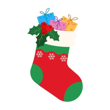Çoraplı Noel çelengi. Noel çorapları.