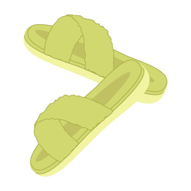 Çizgi film evi renkli terlikler. Kapalı ayakkabılar, rahat terlikler, sıcak ev ayakkabıları, şirin hayvan ağızlık dekoru, komik yumuşak çizmeler, düz çizme vektörü..