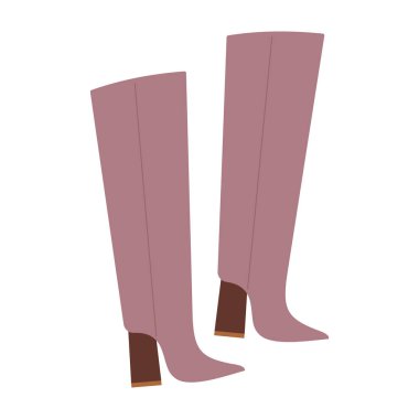 Çizgi film ayakkabıları. Botlar, topuklar, Chelsea ve çizmeler düz vektör çizimi. Sonbahar Moda Ayakkabıları.