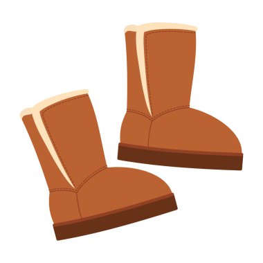 Kış Ayakkabıları ve Botlar Vektör Düz Çizme.