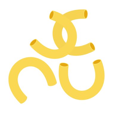 Basit Makarna Şekilleri Koleksiyonu. Düz Çizim.