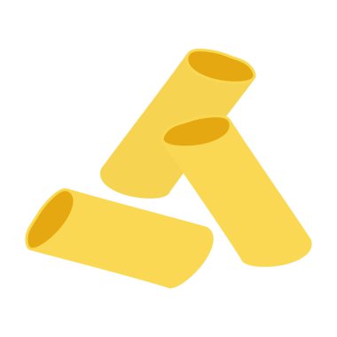 Basit Makarna Şekilleri Koleksiyonu. Düz Çizim.