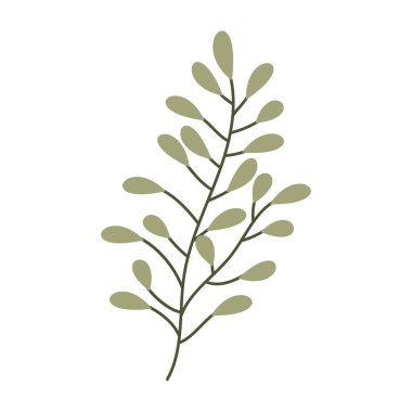 Asgari düz yaprak çizimleri ve beyaz arkaplanda basit çiçekler.