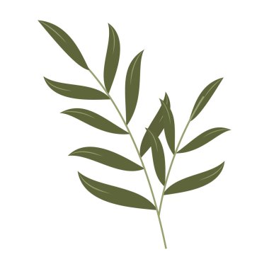 Yumuşak renkleri ve basit şekilleri olan düz çiçek ve yaprak vektörü.