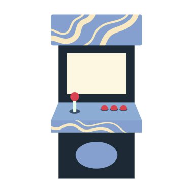 Renkli el bilgisayarı konsolları, retro oyun cihazları ve atari makinelerinin düz çizimleri.