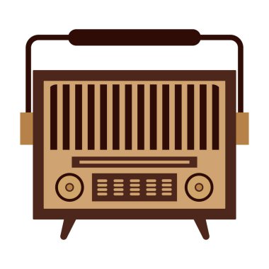 Retro elektronik aygıtlar ve vintage iletişim araçları simgeleri.