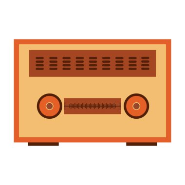 Retro elektronik aygıtlar ve vintage iletişim araçları simgeleri.