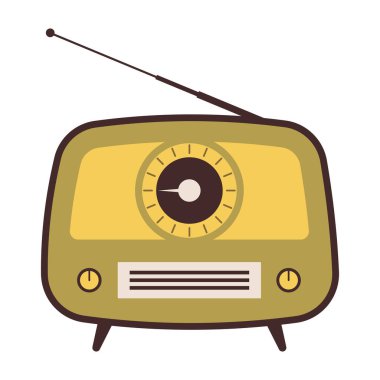 Eski ses ve video aygıtlarının düz biçimdeki koleksiyonu.