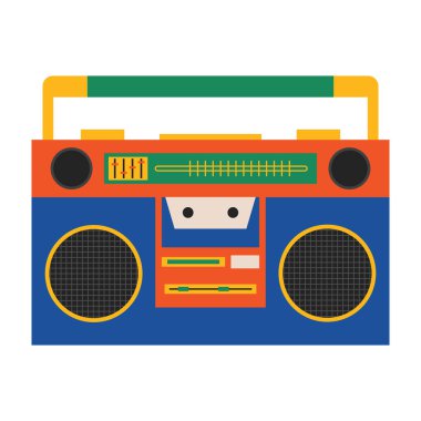 Radyolar, kasetler ve bilgisayarlar dahil olmak üzere geçmişe dönük teknoloji ve ortam simgeleri.