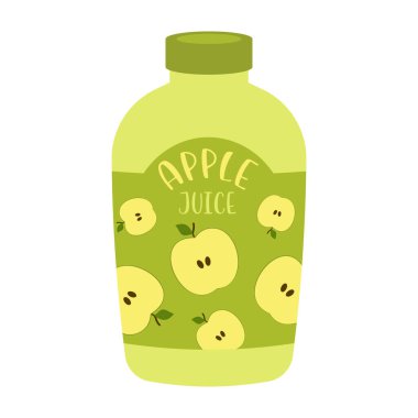 Basit tasarımlarla konserve ve şişelenmiş meyve sularının renkli çizimleri. Yaz soğuğu ve meşrubat.