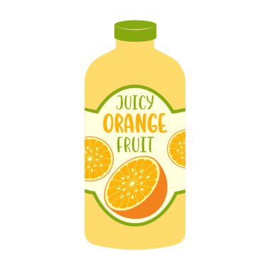 Şişelenmiş ve konserve meyveli içecekler ve aromalı sodanın düz stil çizimleri. Yaz soğuğu ve meşrubat.