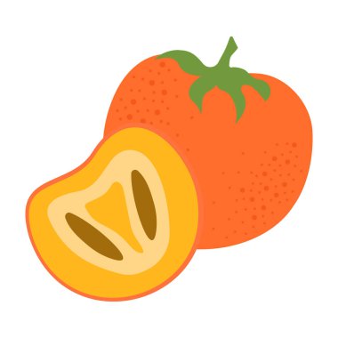 Sulu meyveler ve egzotik tropikal ürünlerin renkli düz simgeleri.