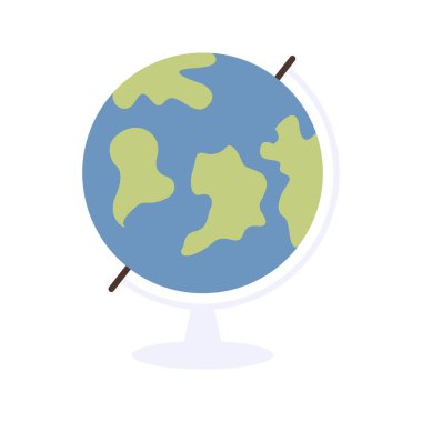 Düz Çizim Eğitim, Sanat ve Coğrafya Sembolleri Koleksiyonu. Okula Dönüş.