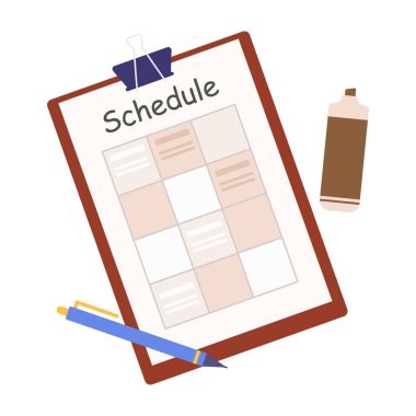 Görev ve zaman çizelgesi. Ofis Malzemeleri ve Evrakları.